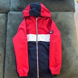 Tommy Hilfiger Red and Navy Hooded Jacket
